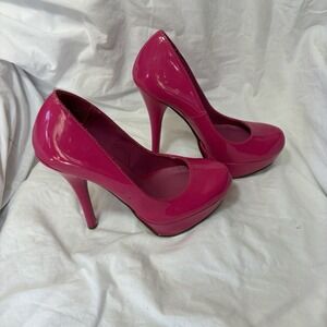 Heart in D Hot Pink Stiletto Platform  5" Heels Fuchsia Shoe-licious